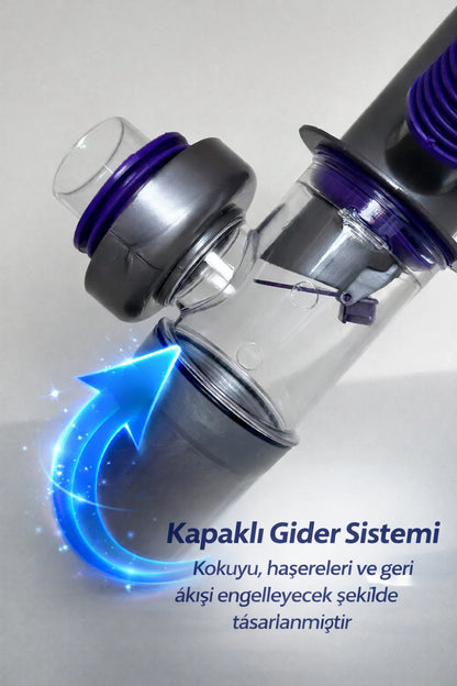 AQUENOX DRAINEXA - 6 Girişli Çoklu Lavabo Sifonu (Koku Önleyici Valfli)